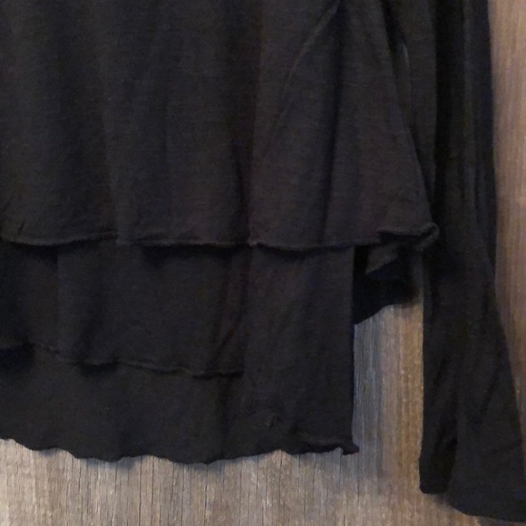 Old Navy Black Double Layer Ruffle Top 14 - Picture 2 of 7